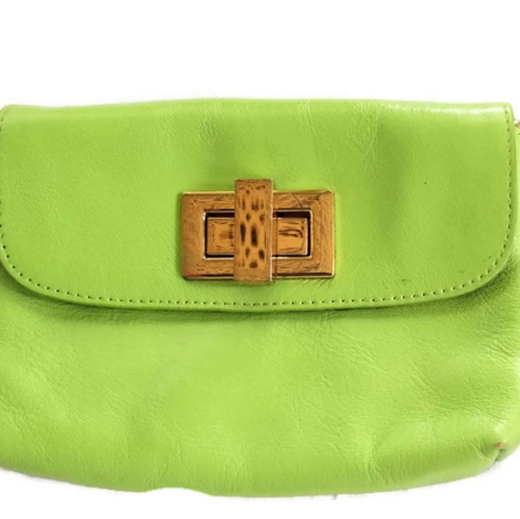 lime green clutch bag